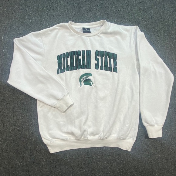 Colosseum Other - Colosseum Michigan State Sweatshirt S Mens White Crewneck Spartan‎ Logo Graphic